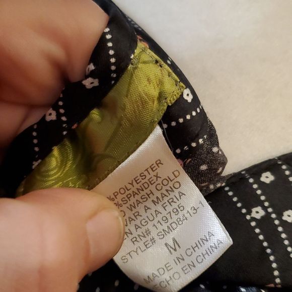 Whisper long sleeve floral print dress, balck and pink, M - Picture 5 of 5